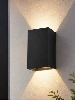 Home Decorators Modern Black LED Outdoor Wall Sconce Lantern NIB